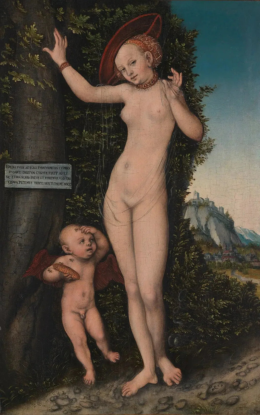 Venus med Cupido, honningtyven. - Lucas Cranach den Ældre