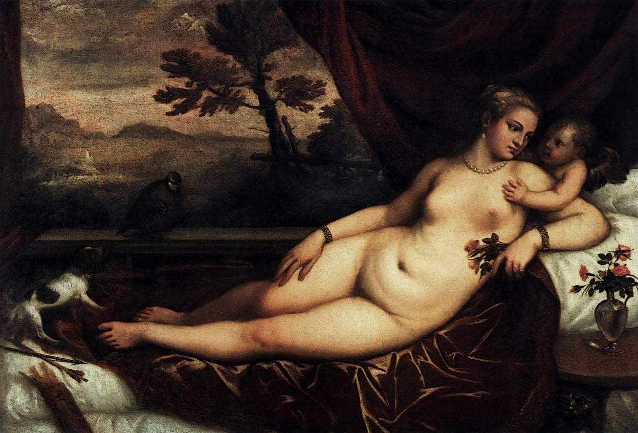Vénus avec Cupidon - Titian image 1 reproduction d’œuvre d’art à l’huile