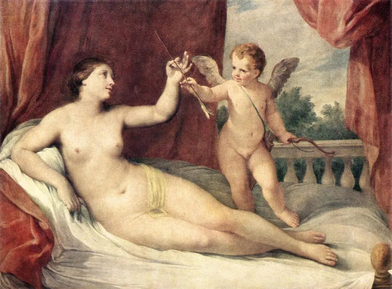 Venus liggende med Amor - Guido Reni
