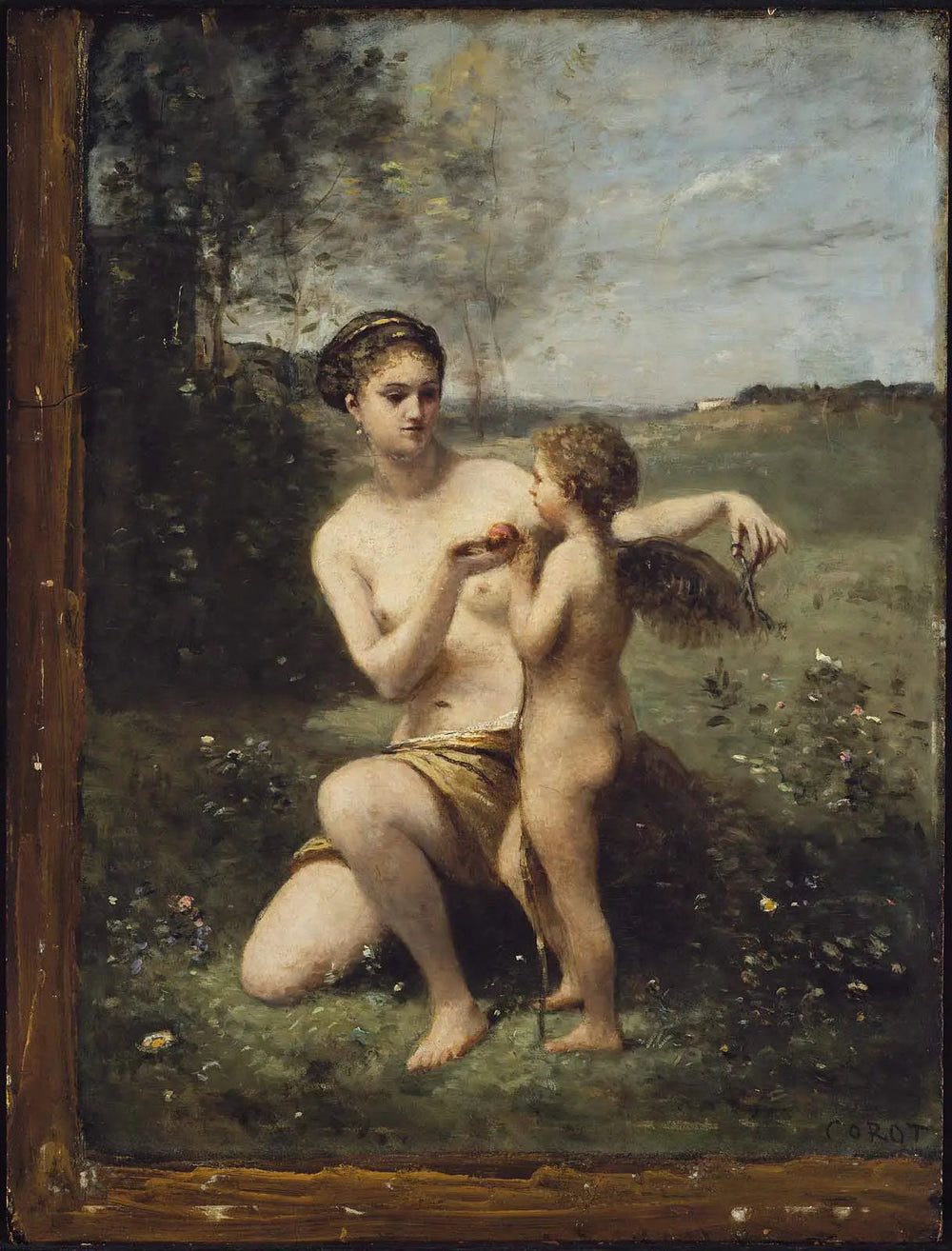 Vénus coupant les ailes de Cupidon - Jean-Baptiste Camille Corot image 1 copie peinte à la main à l’huile