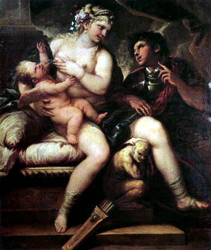 Venus, Amor og Mars - Luca Giordano