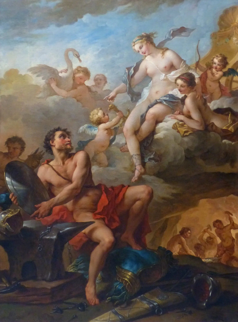 Vénus demande à Vulcain des armes pour son fils Énée - Charles-Joseph Natoire