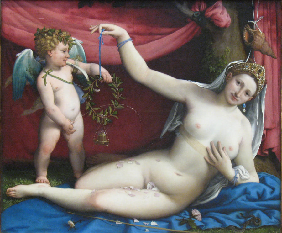Venus og Amor - Lorenzo Lotto