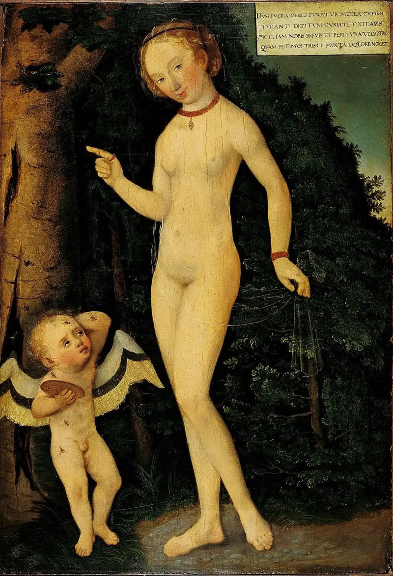 Venus og Mølleren Love Stjæler Honning - Lucas Cranach den Ældre
