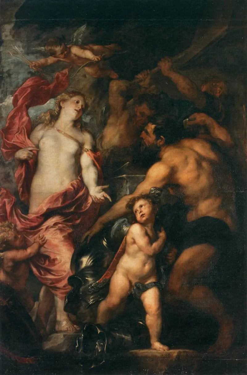 Venus får smedet våben til sin søn Æneas af Vulcanus - Antoine van Dyck