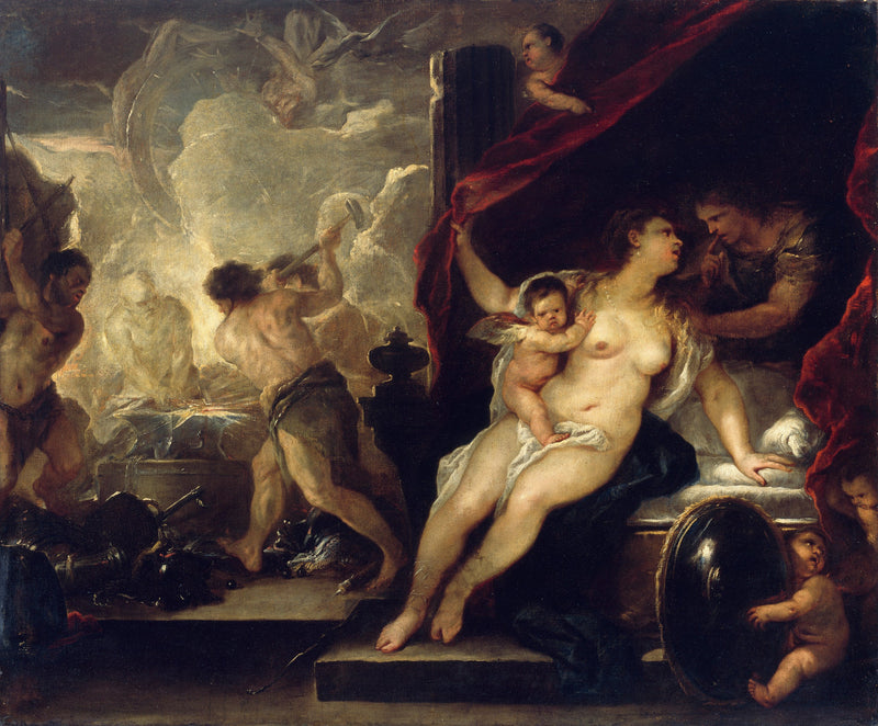Venus, Mars og Vulcains smedje - Luca Giordano