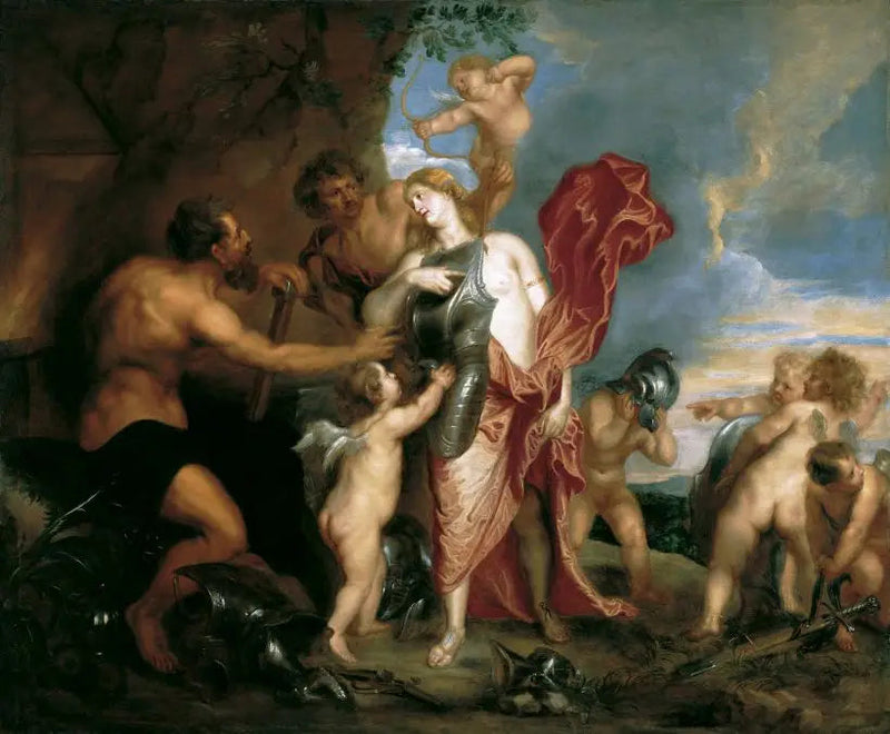 Venus modtager Æneas' våben af Vulcanus - Antoine van Dyck