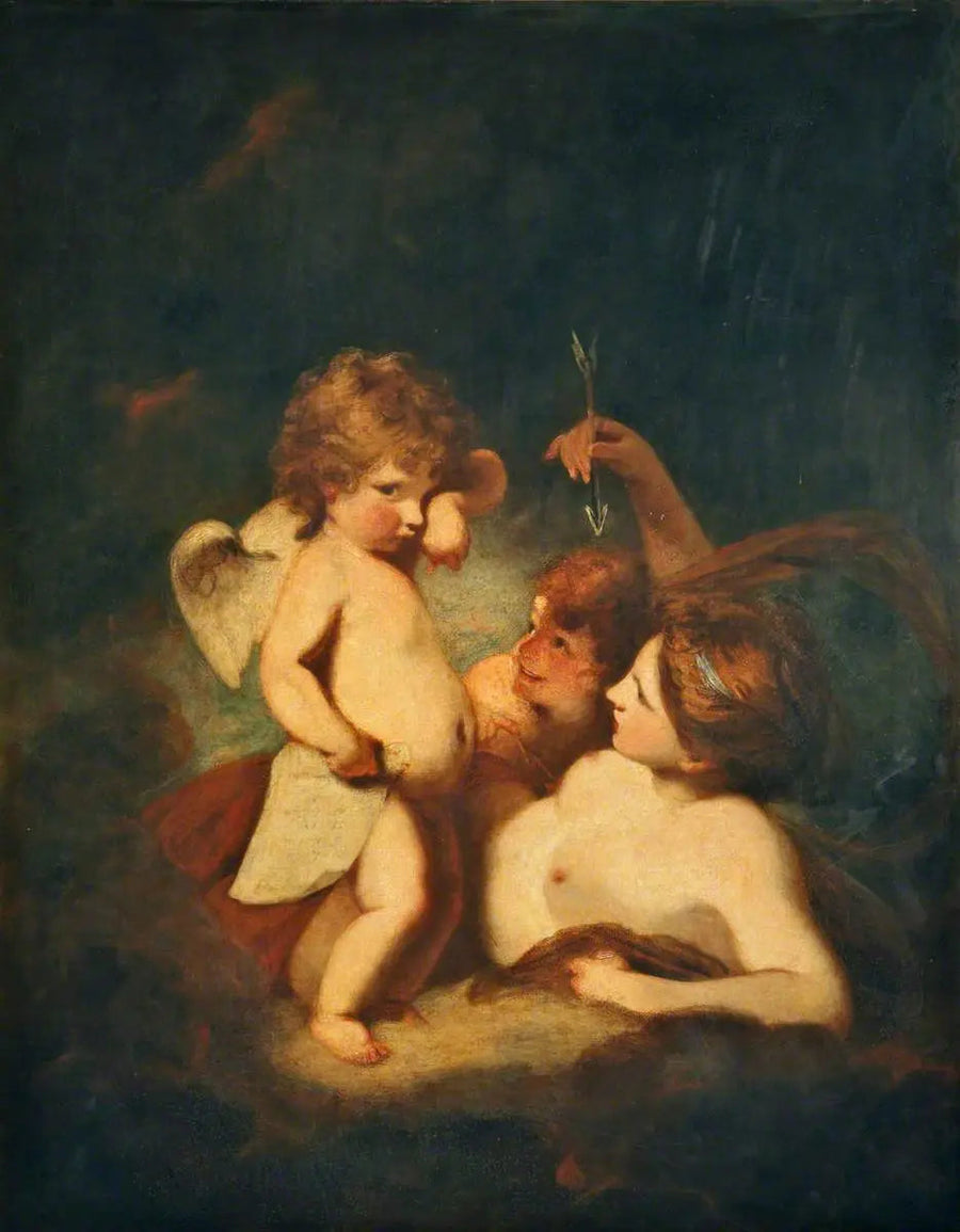 Venus ireprochant Cupidon pour avoir appris à lancer des comptes - Joshua Reynolds