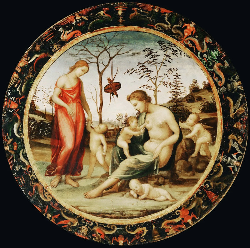 Jorden Venus med Eros og Himmel Venus med Antéros og to andre cupidoer - Il Sodoma (Giovanni Antonio Bazzi)
