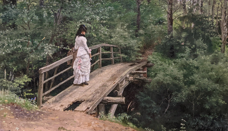Vera Repin går i Abramtsevo Park - Ilya Repin