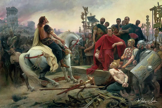 Vercingetorix jette ses armes aux pieds de Jules César - Lionel Royer - Reproductions de tableaux et peintures haut de gamme