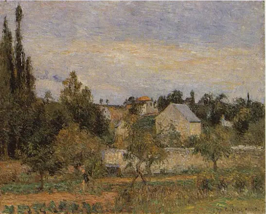 Frugtplantage ved Hermitage, Pontoise - Camille Pissarro