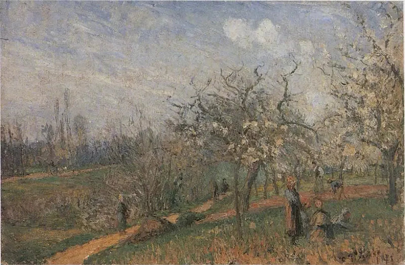Blomstrende frugtplantage - Camille Pissarro