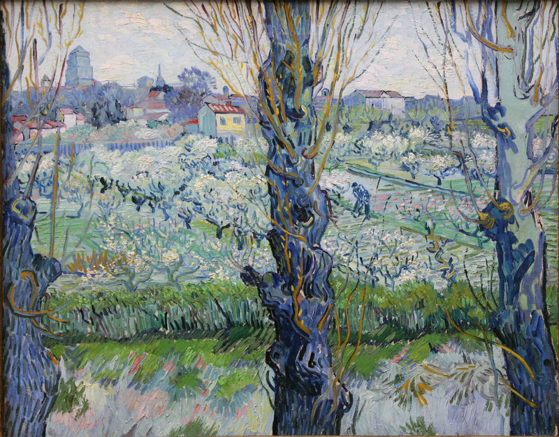 Frugthave i blomst med udsigt over Arles - Vincent van Gogh