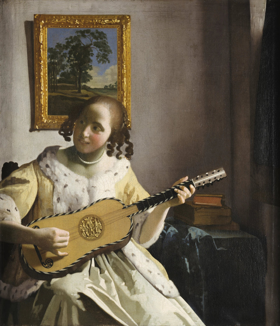 En kvinde der spiller guitar - Johannes Vermeer