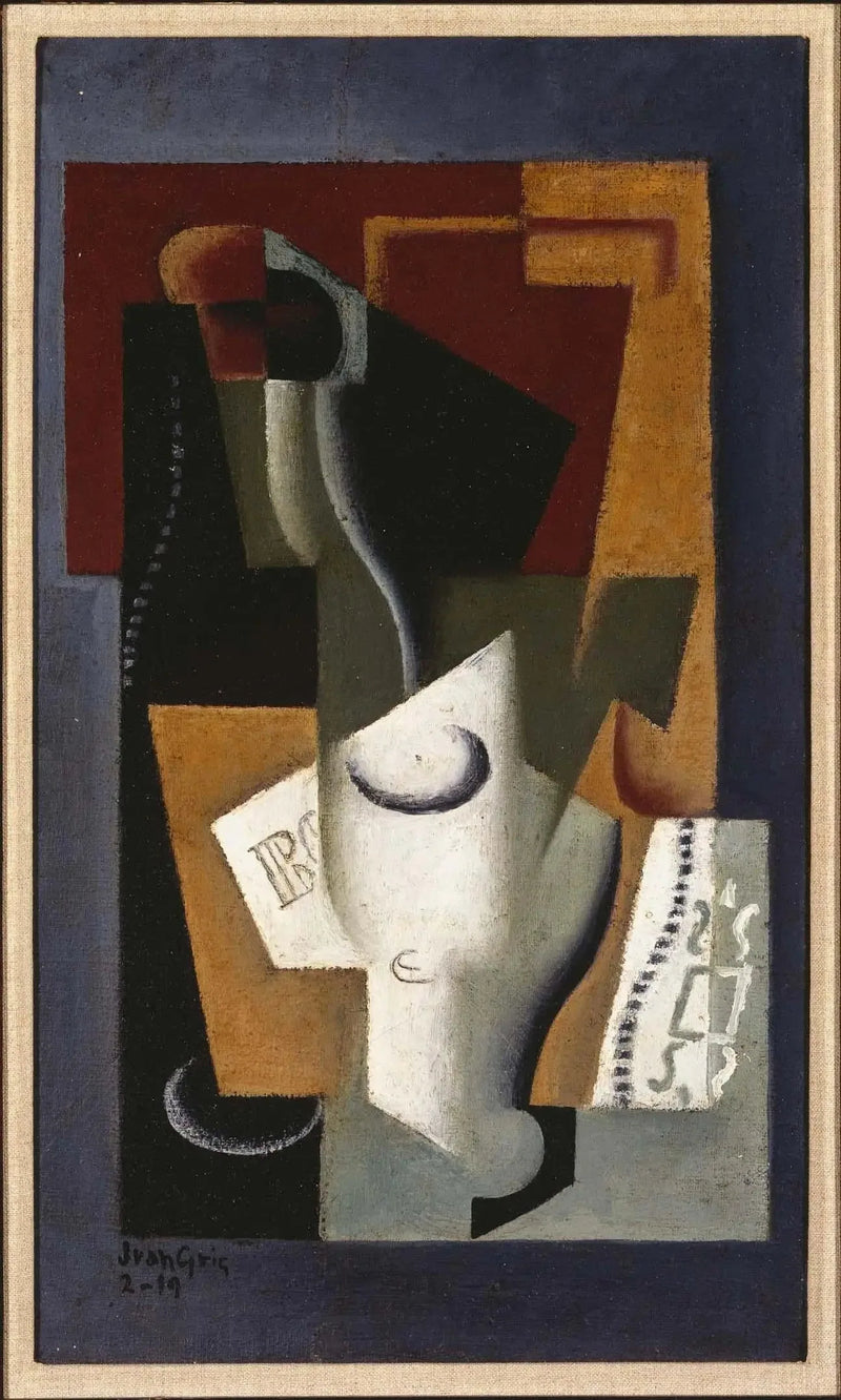 Glas og flaske - Juan Gris