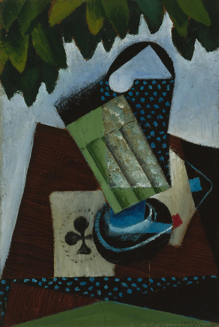 Glas og spillekort - Juan Gris