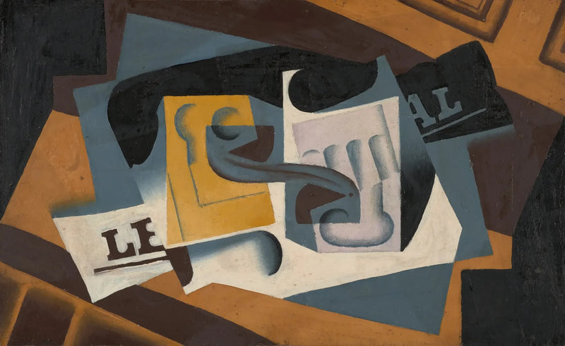 Glas og avis - Juan Gris