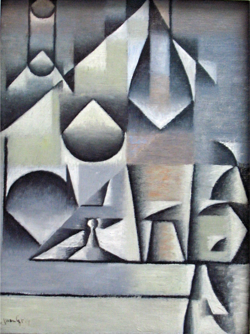 Glas og flasker - Juan Gris