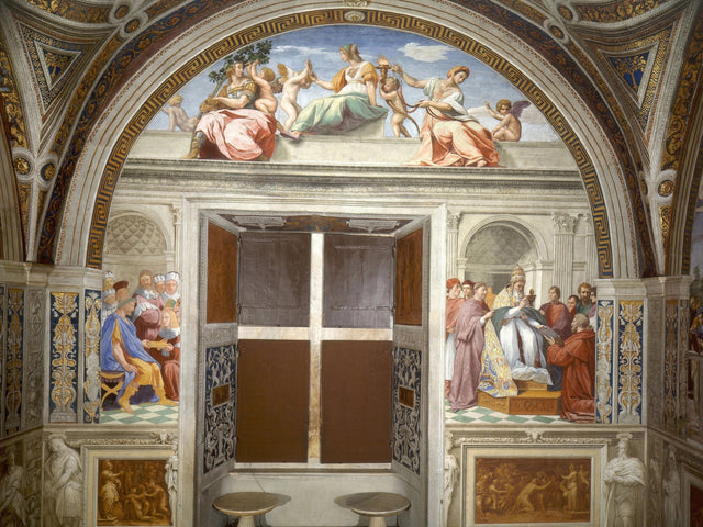 De kardinal og teologiske dyder og loven, 1511 - Raphaël og værksted