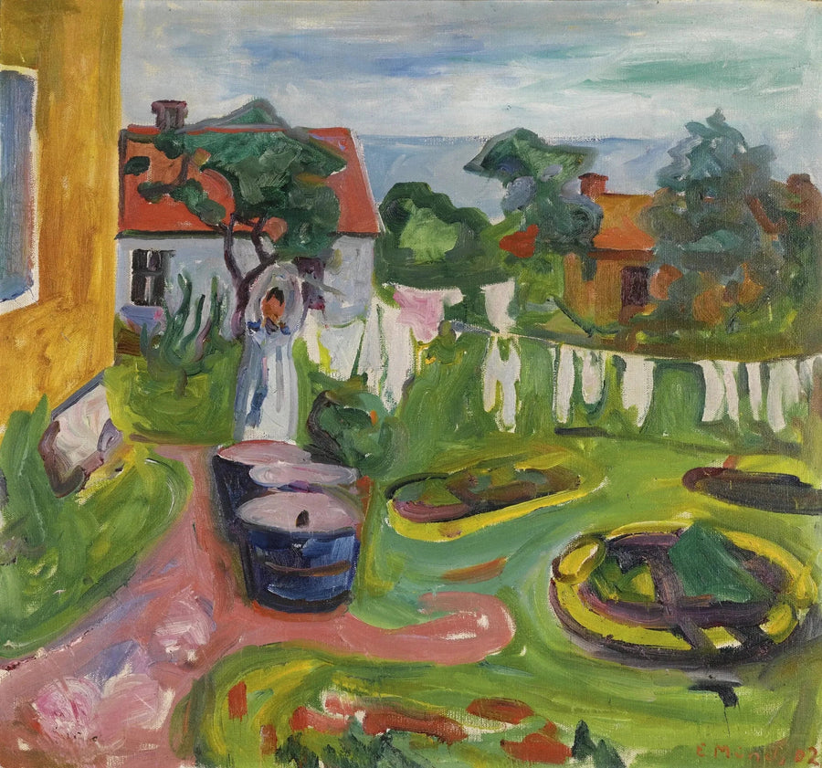 Tøj på en snor i Åsgårdstrand - Edvard Munch