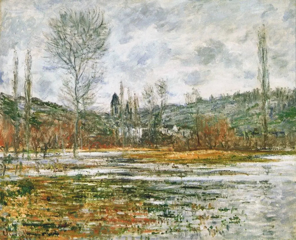Reproduction du tableau « Vetheuil, Prairie inondée - Claude Monet » par Alpha Reproduction en peinture à l’huile