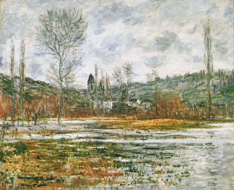 Vétheuil, oversvømmet eng W639 - Claude Monet