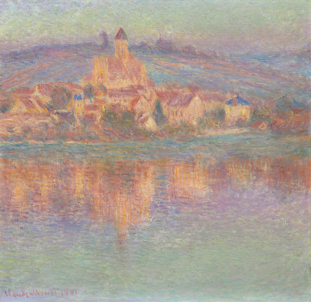 Vétheuil, aften effekt - Claude Monet