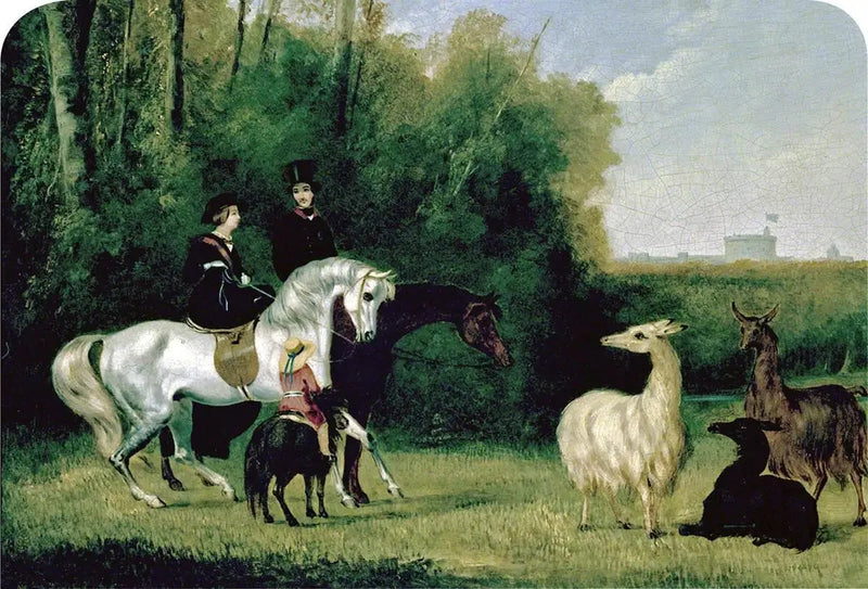 Victoria og Albert i Windsor-parken - John Frederick Herring, Sr.
