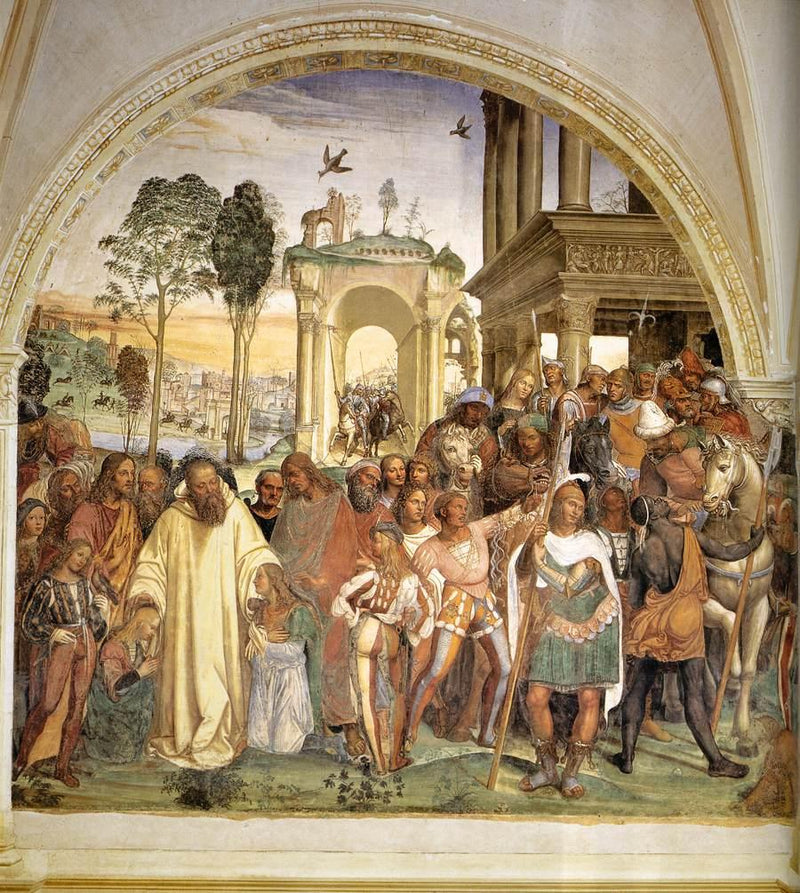 Saint Benoît liv, Scene 12 Benoît modtager to unge romere, Maur og Placide - Il Sodoma (Giovanni Antonio Bazzi)