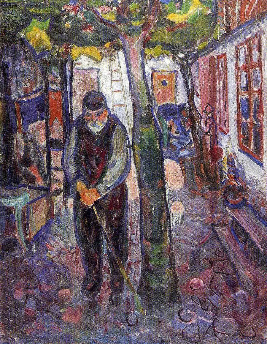 Gammel Mand i Warnemünde - Edvard Munch