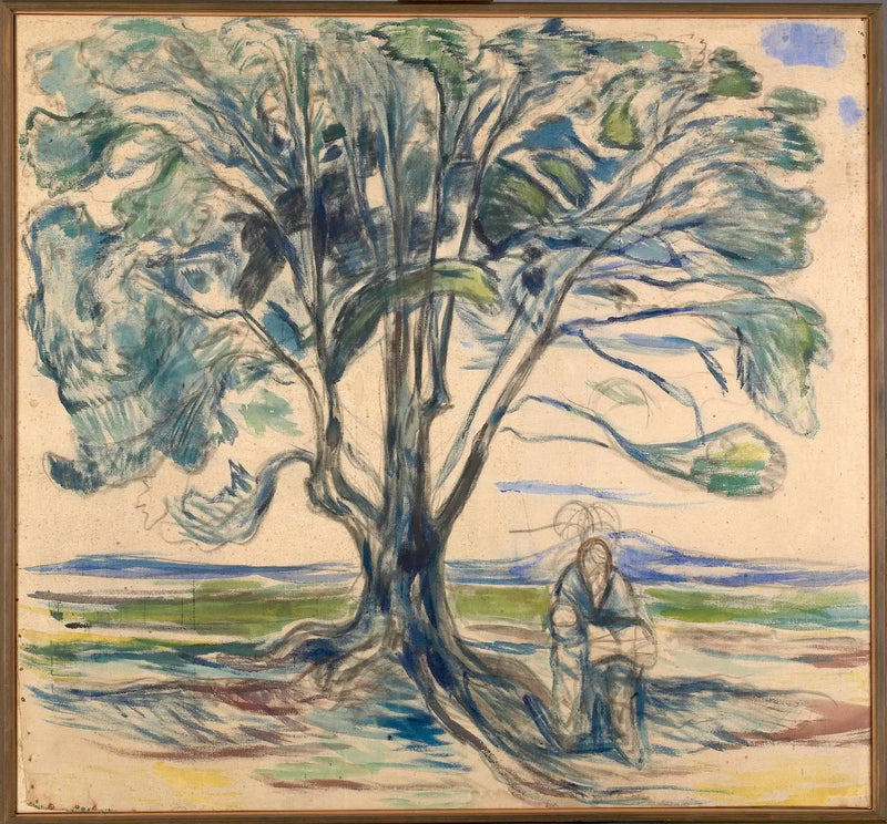Gammel Mand siddende under et træ - Edvard Munch