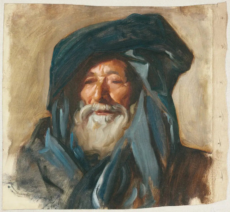 Gammel mand i mørk frakke - John Singer Sargent
