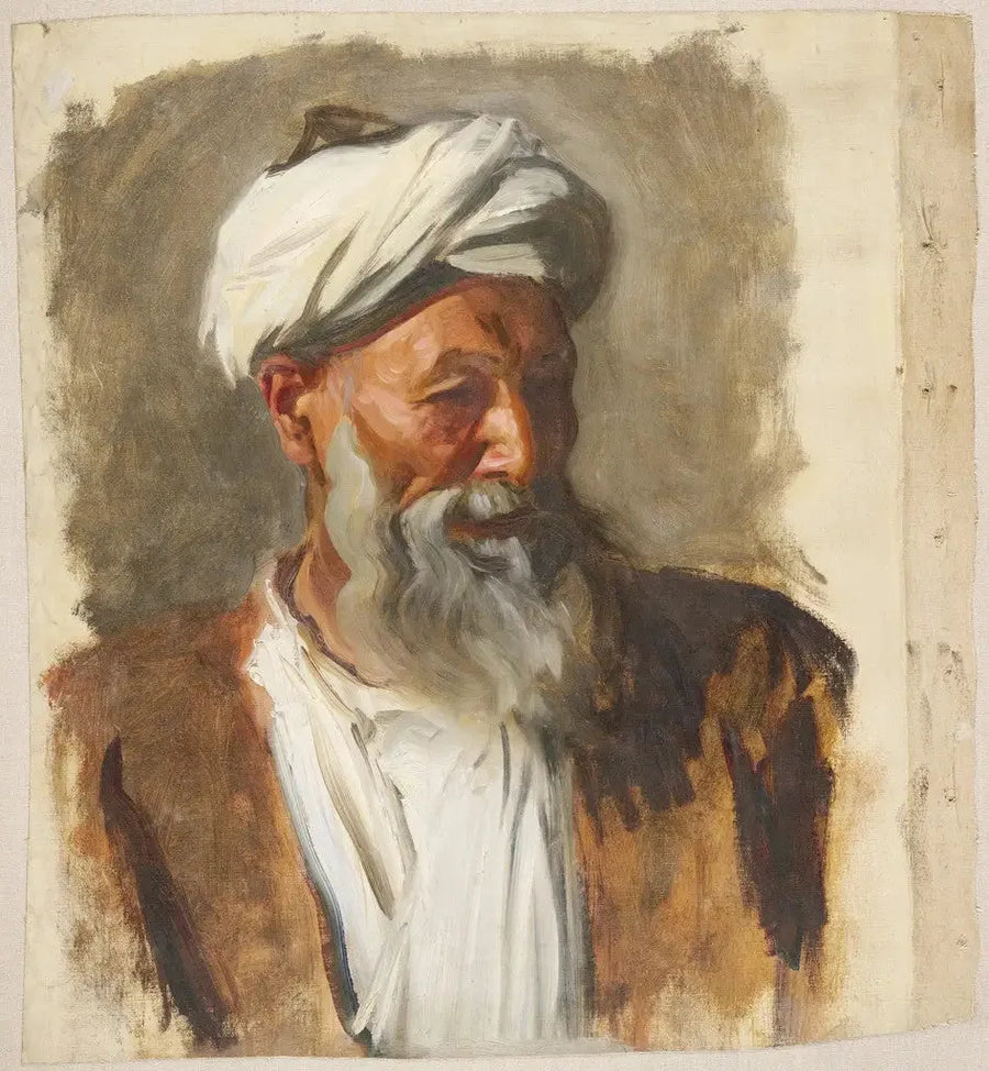 Gammel mand med hvid turban - John Singer Sargent