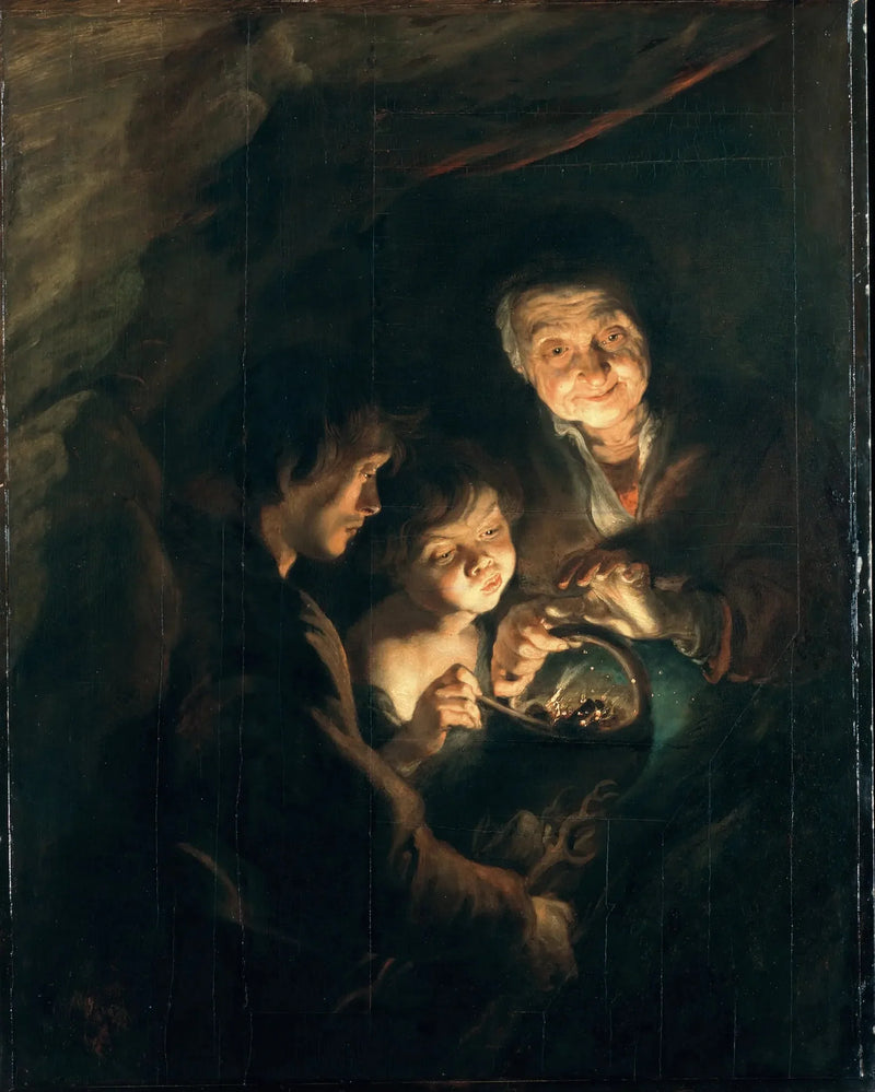 Gammel kvinde med en kulletaske - Peter Paul Rubens