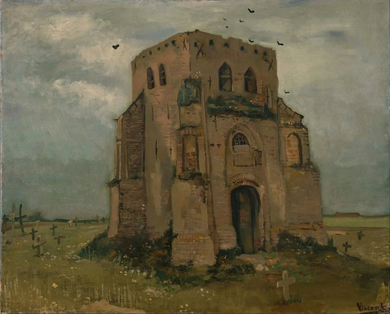 Det gamle kirkegårdstårn i Nuenen - Vincent van Gogh