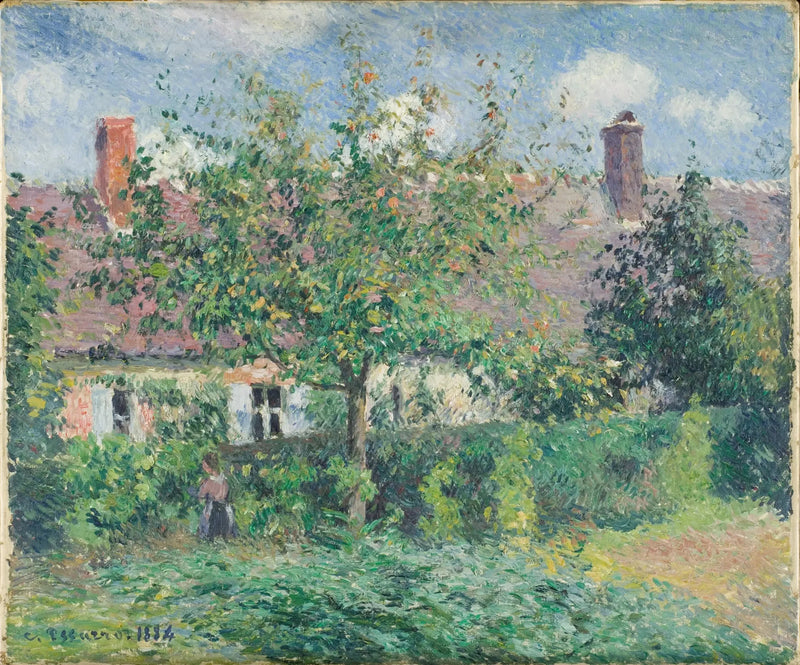 Gamle huse i Éragny, af Camille Pissarro, 1884 - Camille Pissarro