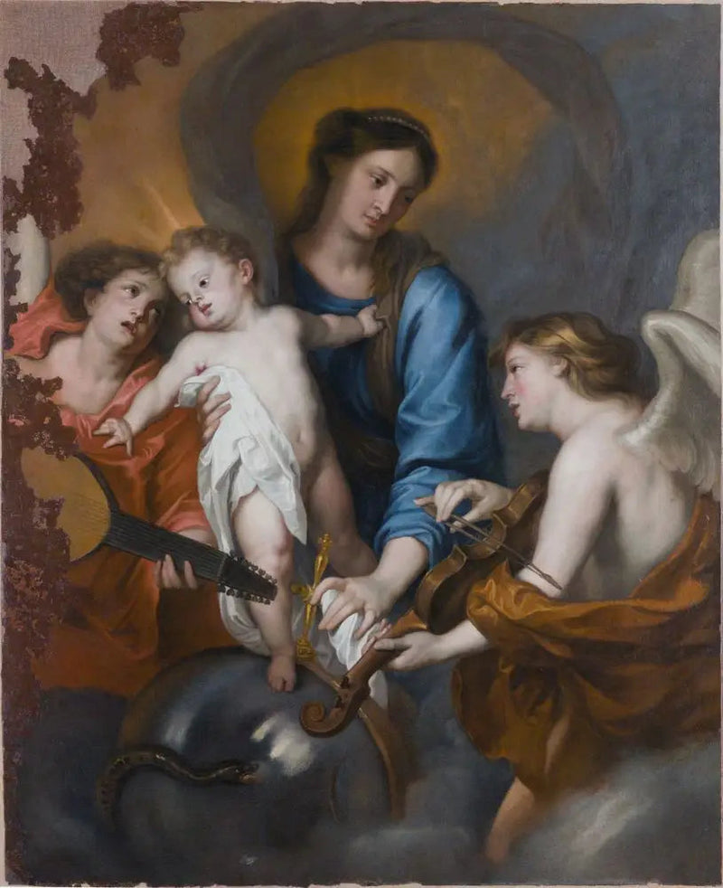 Jomfru med Barnet med engle - Antoine van Dyck