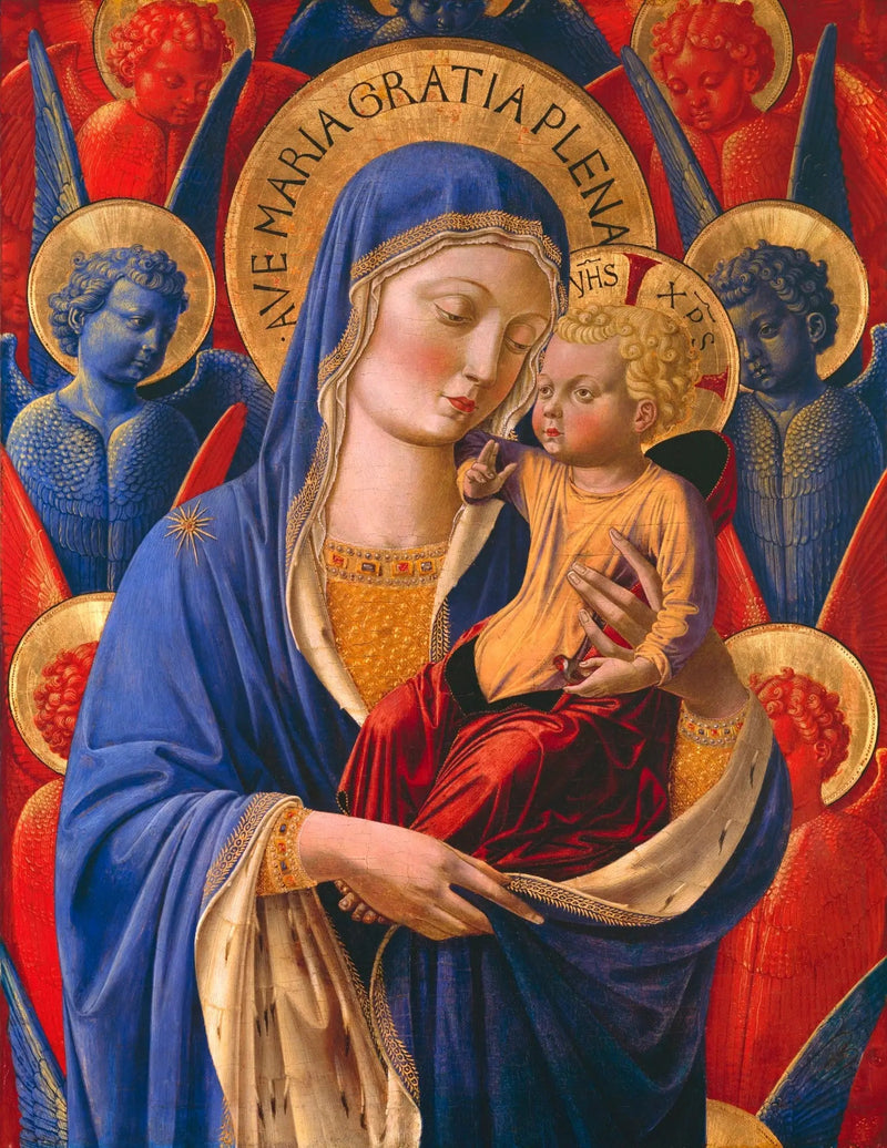 Jomfru med barnet og engle - Benozzo Gozzoli