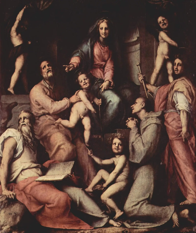 Jomfru med barnet, med engle og helgener - Pontormo