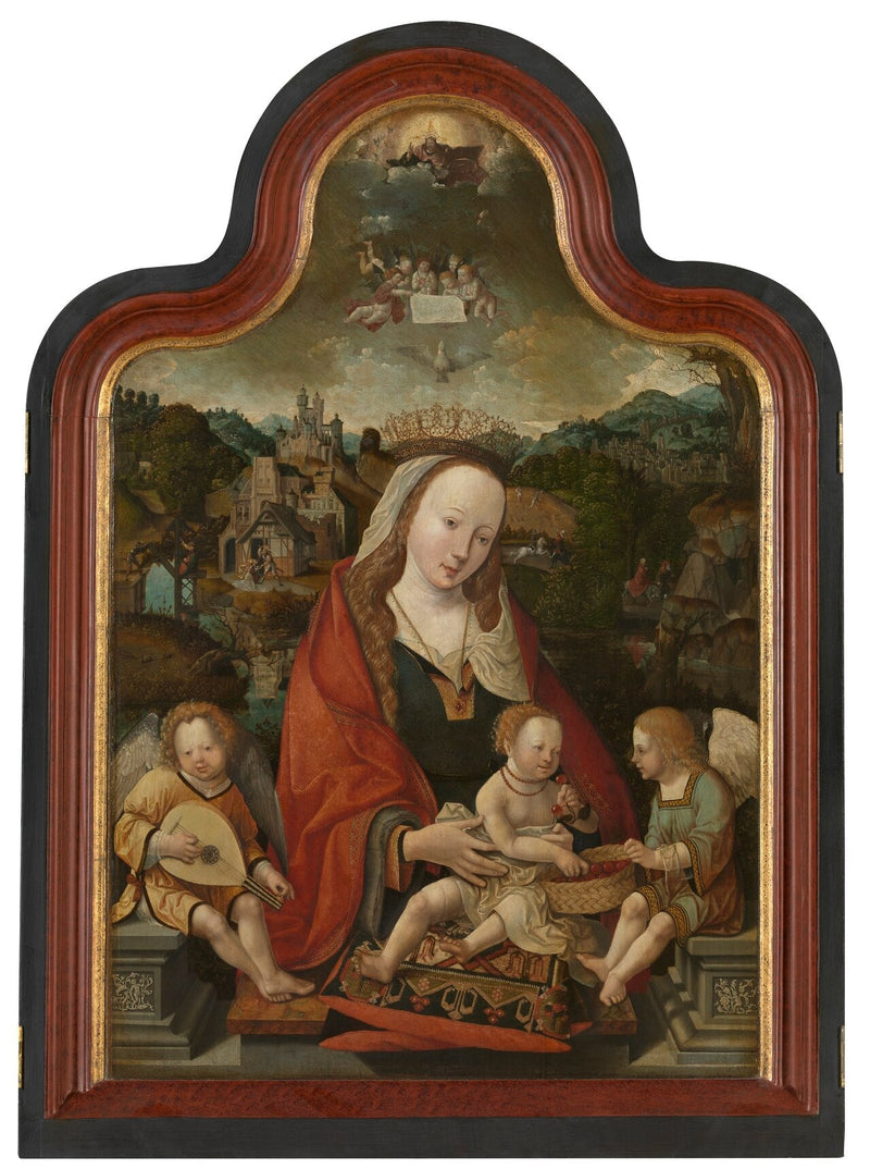 Jomfru med barnet og engle - Jacob Cornelisz van Oostsanen