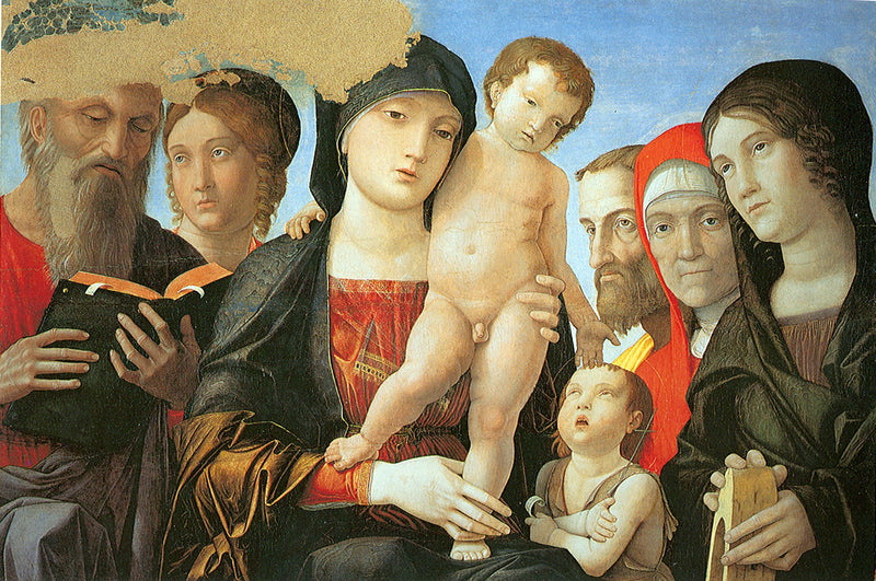 Jomfru med barnet med helgener - Andrea Mantegna