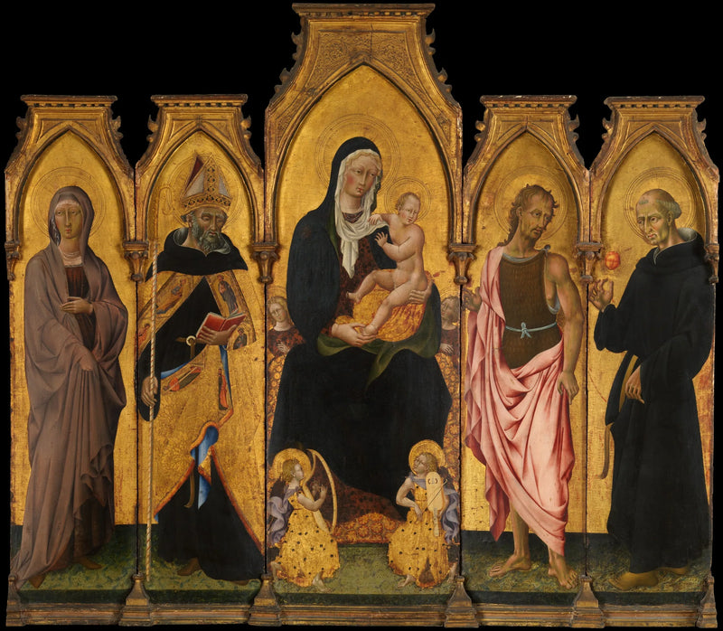 Jomfru med barnet med helgener - Giovanni di Paolo