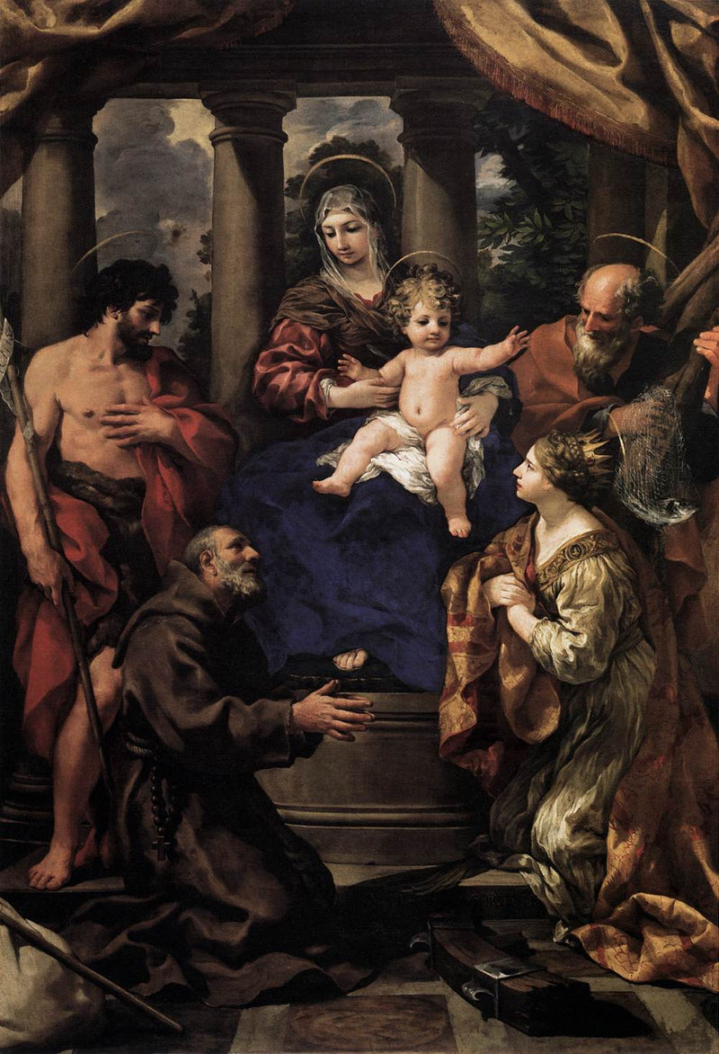 Jomfru med barnet med helgener - Pietro da Cortona
