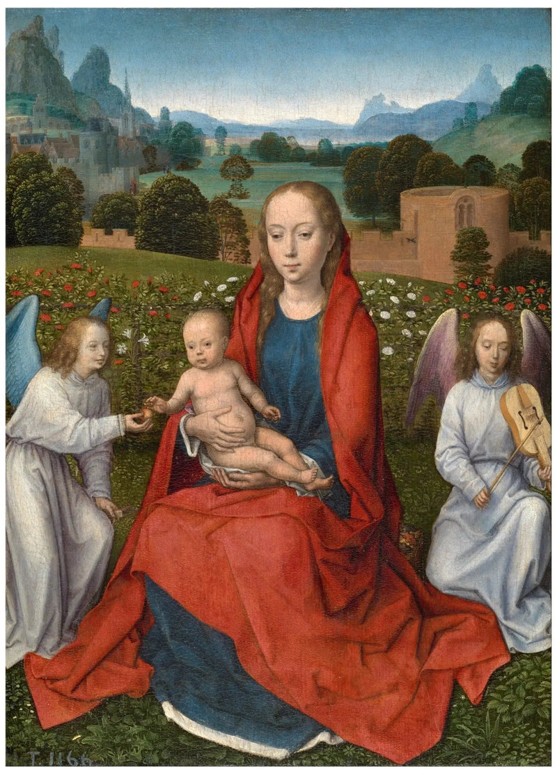 Jomfru med Barnet og to engle - Hans Memling
