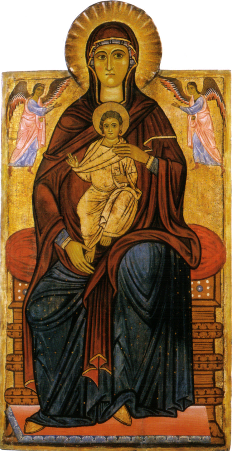 Jomfru med barnet og to engle - Master of the Bigallo Crucifix