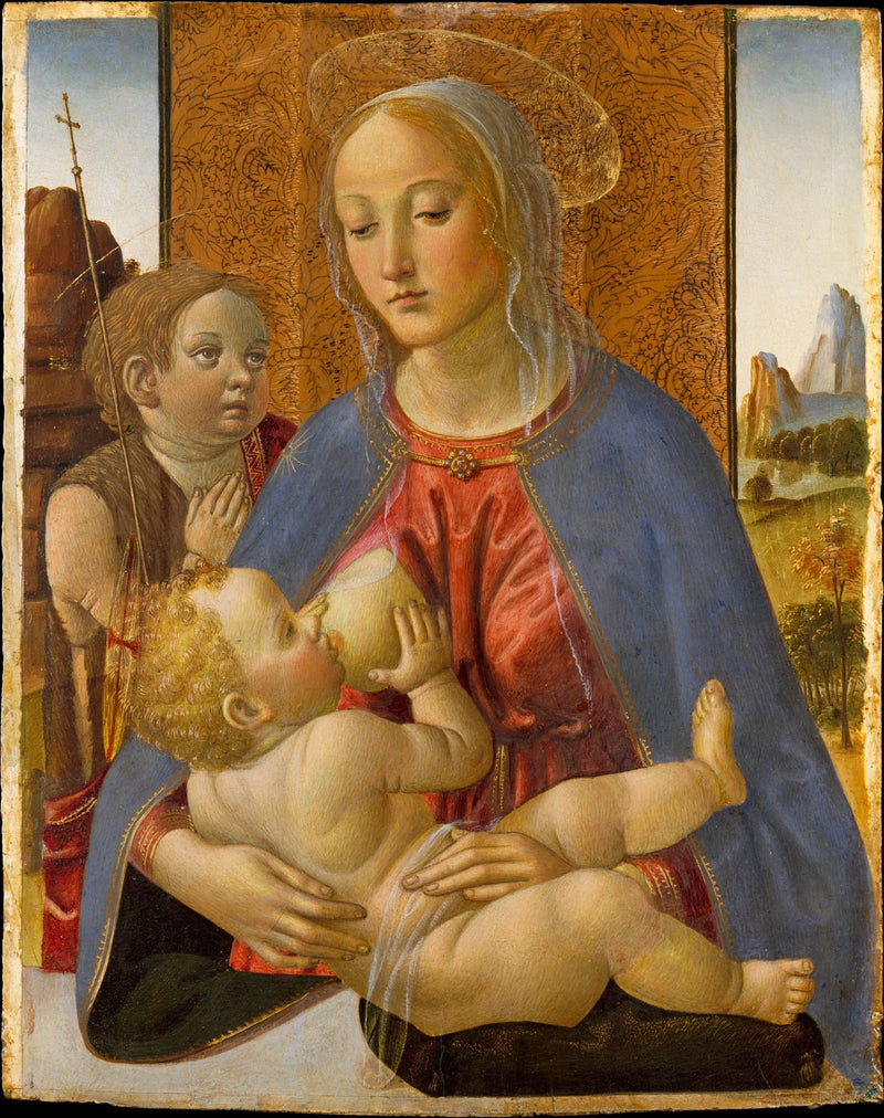 Jomfru med barnet og den unge Johannes Døberen - Cosimo Rosselli