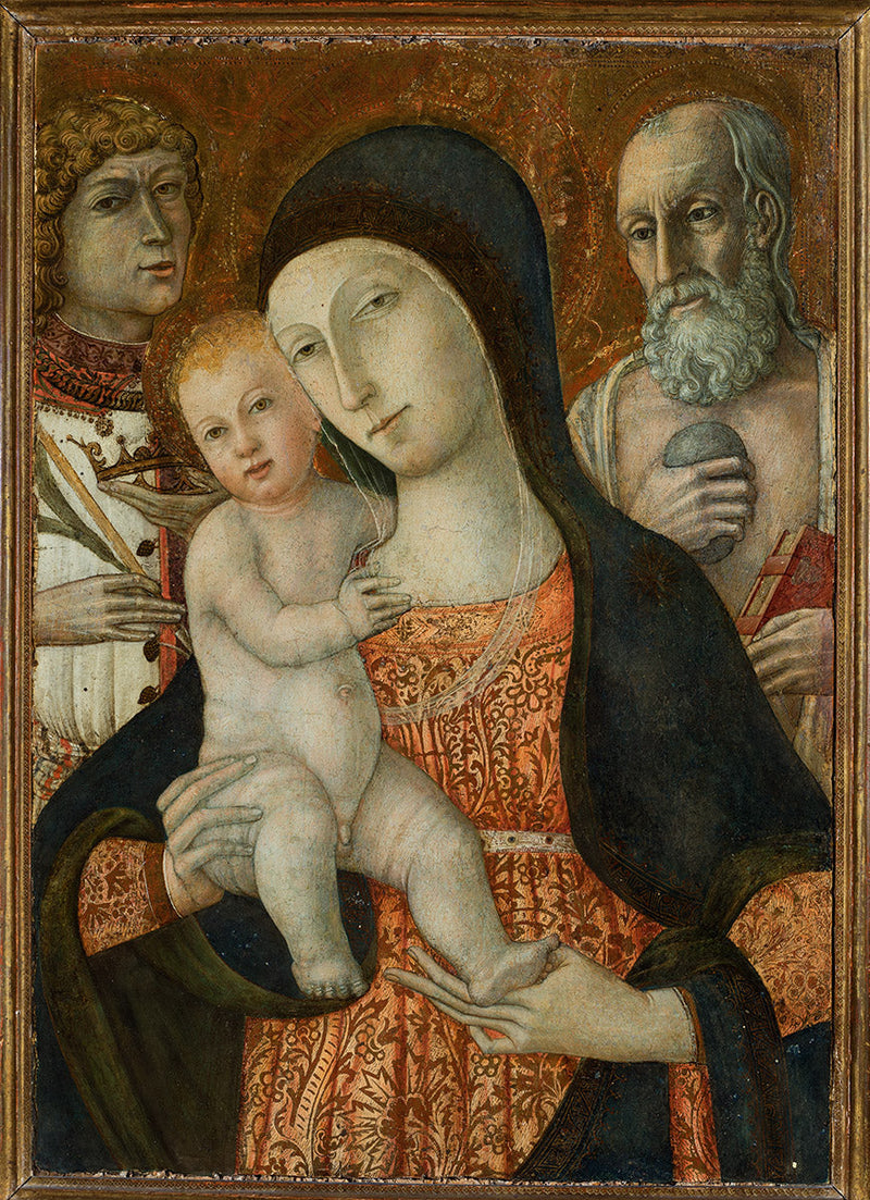 Jomfru med barnet med de hellige Miniatus og Jerome - Matteo di Giovanni