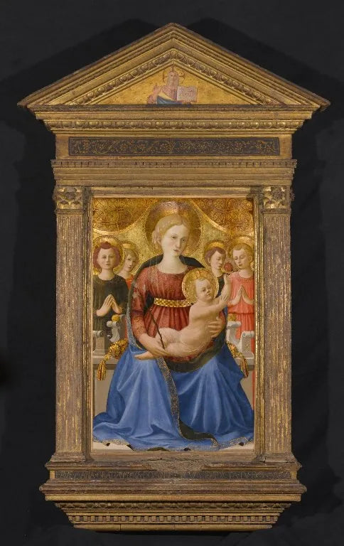 Jomfru med barnet med fire engle og Frelseren - Zanobi Strozzi