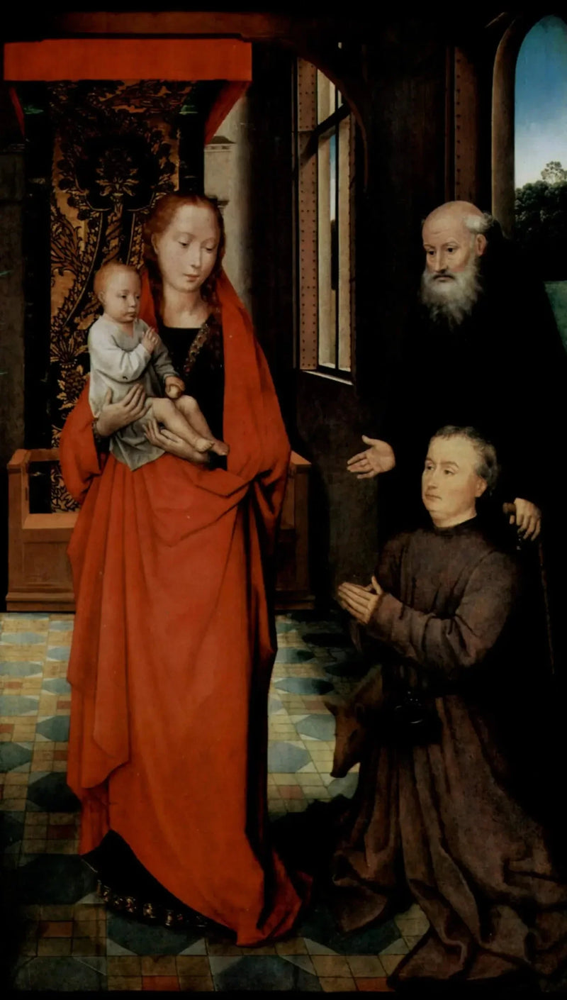 Jomfru med barnet med Sankt Anton og en donator - Hans Memling